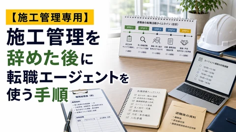施工管理を辞めた後に転職エージェントを使う手順のアイキャッチ画像