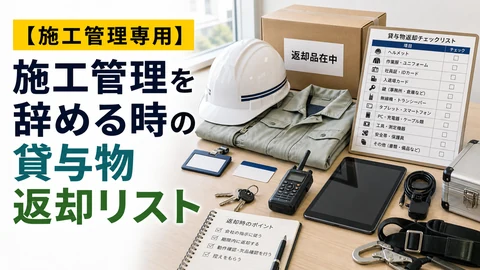 施工管理を辞める時の貸与物返却リストのアイキャッチ画像