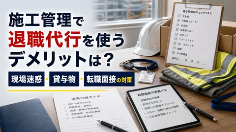 施工管理で退職代行を使うデメリットのアイキャッチ画像