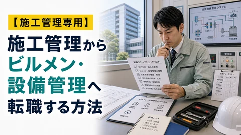 施工管理からビルメン・設備管理へ転職する方法のアイキャッチ画像