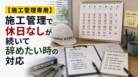 施工管理で休日なしが続いて辞めたい時の対応のアイキャッチ画像